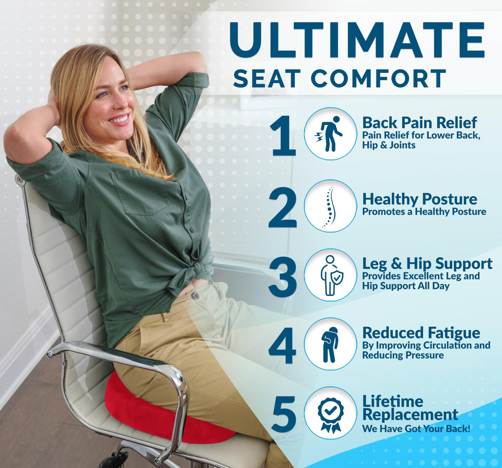ComfiLife Premium Gel & Memory Foam Seat Cushion – Doctor Recommended Office Chair Cushion, Car Seat Cushion – Chair Cushions for Back & Sciatica Pain Relief – Seat Cushions for Office & Desk (Pink)
