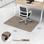 Blvornl Office Chair Mat - 35" x 48" Desk Chair Mat for Hard Wood and Tile Floor, Large Anti-Slip Hard Floor Protector, PVC Mat Desk Rug, Dark Brown