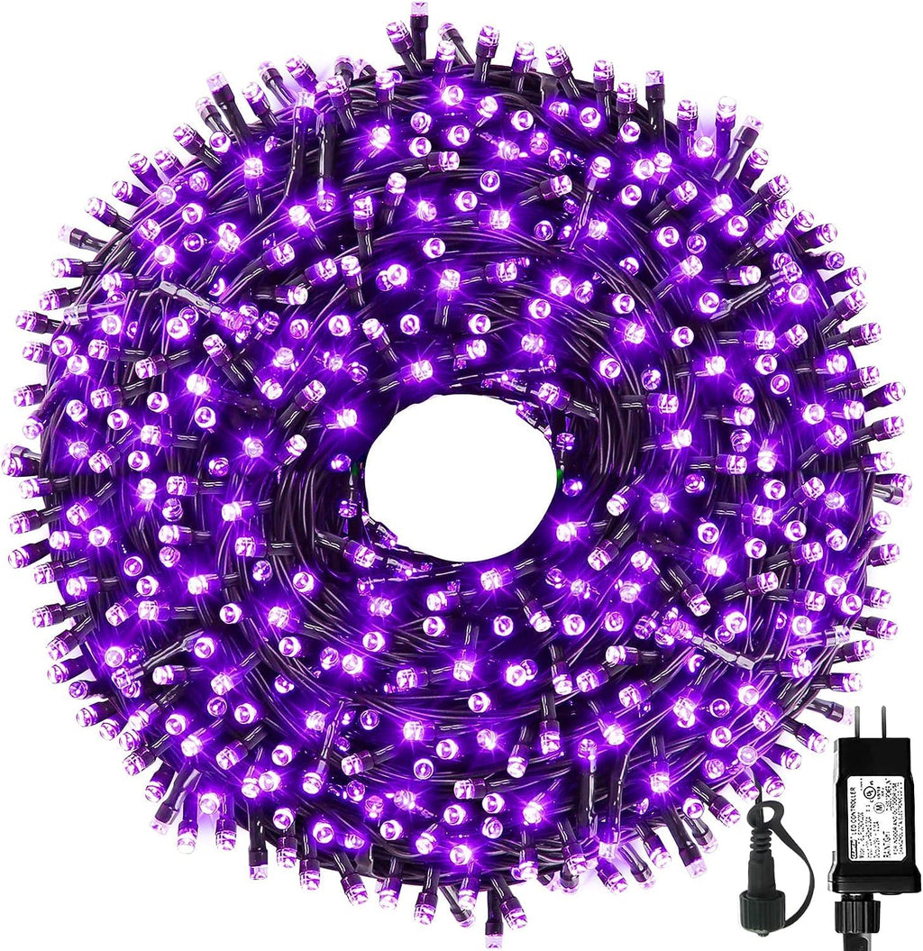 MZD8391 105FT 300LED Christmas String Lights Outdoor Indoor, Christmas Lights Xmas Tree Lights for Christmas Decorations Holiday Party, 8 Modes Purple