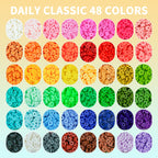 Friendship Bracelet Kit, 14,000pcs 48 Colors Bracelet Making Kit Clay Beads with Number Letter Bead Set Concert Merch Arts and Crafts Gifts for Kids Teen Girls Jewelry Making Supplies Bracelet Maker1