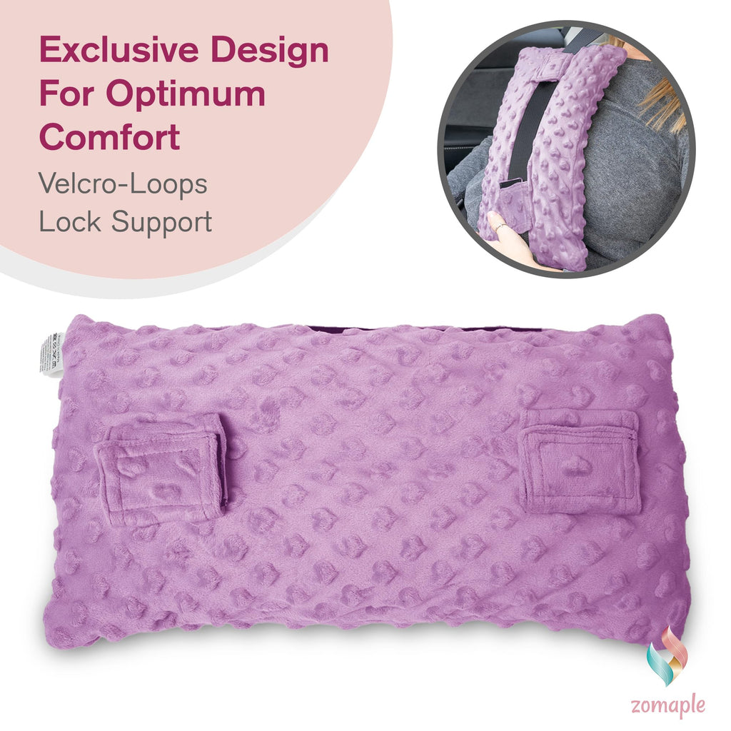 Hysterectomy Seat Belt Pillow - Recovery After Double Mastectomy, Heart, Abdominal, Breast Reduction & Augmentation, Tummy Tuck, C Section Surgery - Gel Pack Included- Seatbelt Pillow Gifts for Women