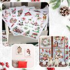 BBTO 12 Sheets Christmas Rub on Transfers for Crafts and Furniture Christmas Rub on Transfer Stickers Winter Rub on Decals for Wood DIY Paper Home Decor, 5.5 x 5.7 Inch(Snowman)