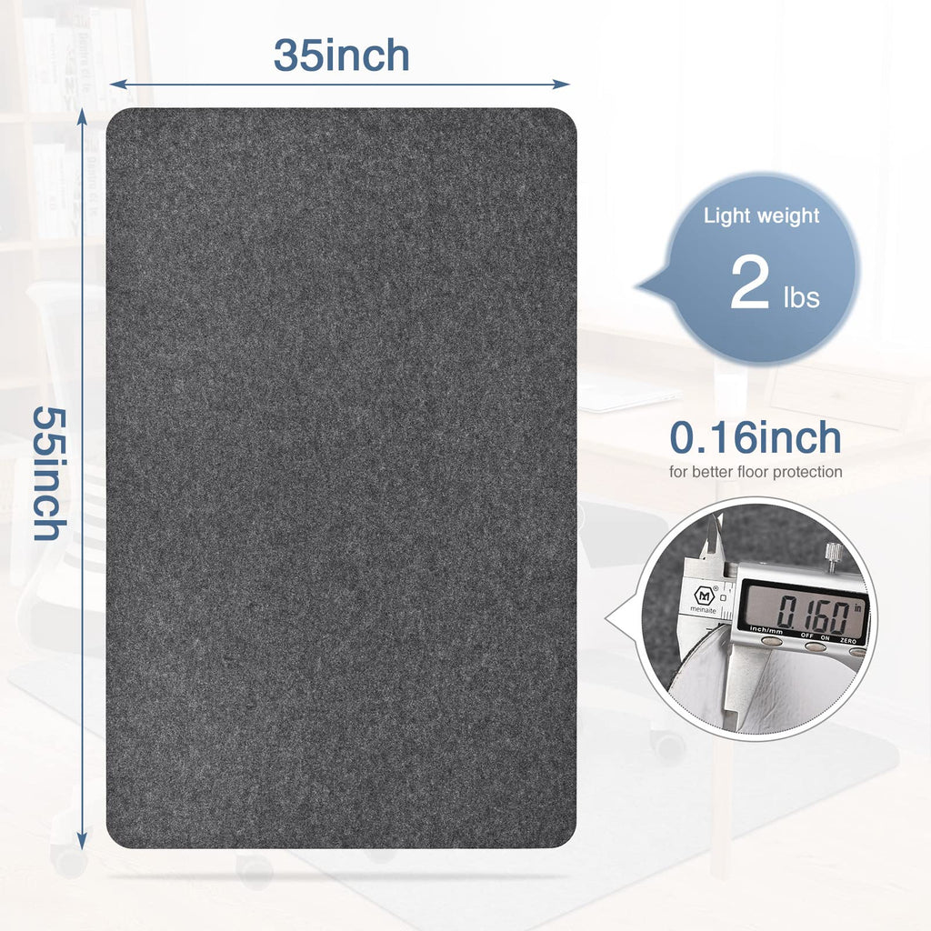 Placoot Office Chair Mat for Hardwood Floor, 55"x35" Computer Chair Rug, Under Desk Mat, Large Anti-Slip Floor Protector for Home Office
