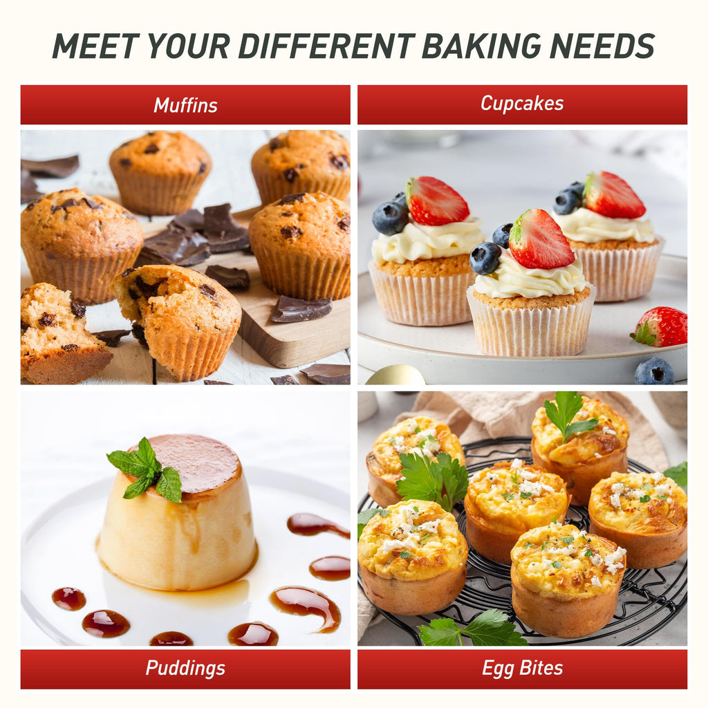 24 Cups Silicone Muffin Pan with Metal Reinforced Frame Mini Size Cupcake Pan Tray Egg Bites Silicone Circle Cookie Molds Muffin Tin Tart Pans Baking Sheet Set for Breakfast Sandwiches Round