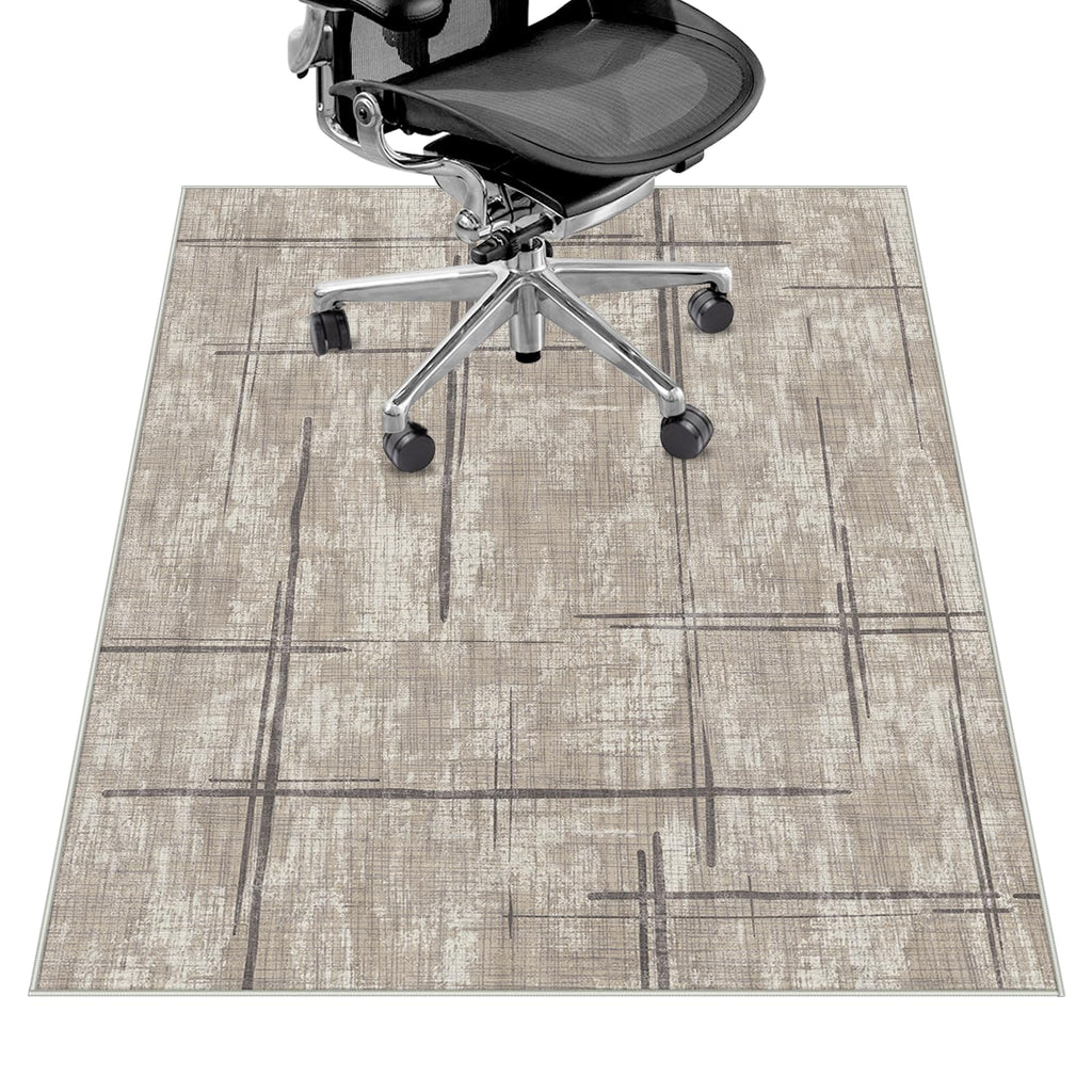 Office Chair Mat for Hardwood Floor&Tile Floor,36"X 48" Heavy Duty Desk Chair Mat for Hard Floors,Under Desk Rug for Rolling Computer Chair,Anti Slip,Low Pile Carpet Floor-Khaki