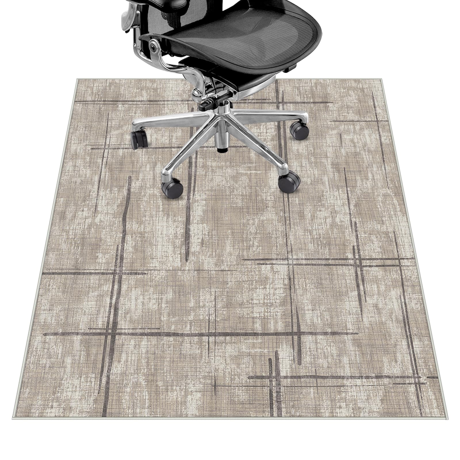 Office Chair Mat for Hardwood Floor&Tile Floor,36"X 48" Heavy Duty Desk Chair Mat for Hard Floors,Under Desk Rug for Rolling Computer Chair,Anti Slip,Low Pile Carpet Floor-Khaki