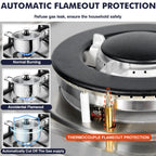 Llamaviva Gas Stove 12 Inch, Propane Cooktop 2 Burner, Portable Gas Cooktop Stainless Steel, Dual Fuel LPG/NG Convertible with Thermocouple Safety Protection for Kitchen, RV, Camping, Outdoor