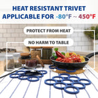 myHomeBody Silicone Trivet Heat Resistant Mat | Potholders for Kitchens | Trivets for Hot Dishes, Hot Pads for Kitchen | Kitchen Accessories Cooking Accessories | Navy Loops, Set of 3