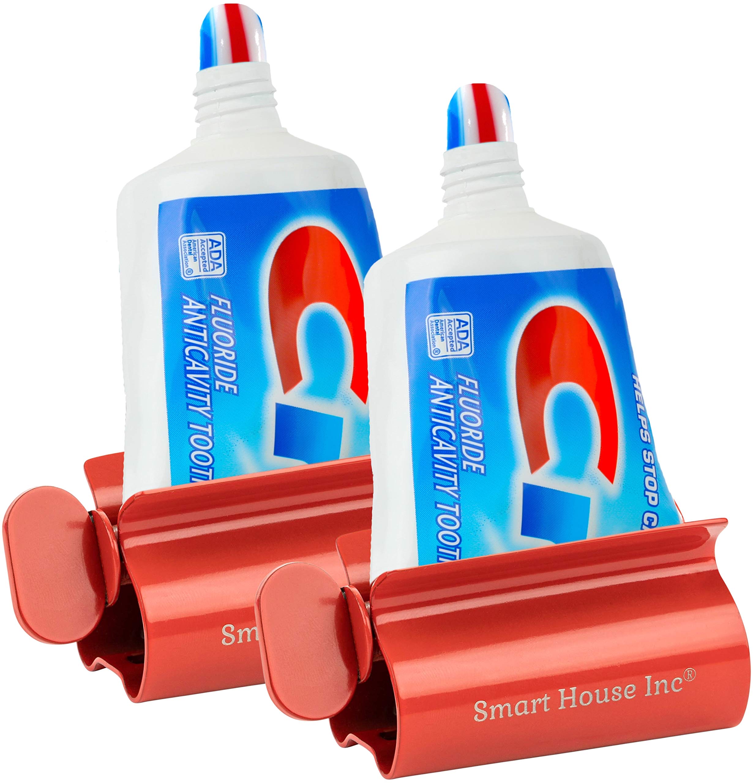 Toothpaste Squeezer Tube Roller Stainless Steel Tube Squeezer Rollers, Saves Toothpaste, Creams, Puts an end to Waste (Red)