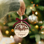 Engagement Gifts for Couples - Gifts for Newly Engaged Couples - Happy Engagement Gifts for Her, Bride, Bride to Be - Just Engaged Gifts for Her, Friends - Engagement Gift - Wood Engagement Ornament