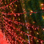 Twinkle Star 300 LED Window Fairy Curtain String Lights, 8 Modes Fairy Lights for Halloween Christmas Bedroom Wedding Party Home Garden Outdoor Indoor Wall Decorations, Red