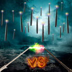 JOIONE Floating Candles with Wand, 20 Pack Halloween Flameless Candles Magic Hanging Taper Candles with 2 Wand Remotes, Battery Operated Candles for Halloween Christmas Birthday Party Decor Black