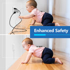 LIDER Flat-Face Outlet Extender with 3 Receptacles, Ultra-Thin Wall Plate Plug with Cord Extender and 3-Outlet Power Strip, 3ft Cord, LWE3-315-W, White