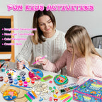 klmars Mermaid Themed Wooden Painting Kit-Glow in The Dark-Arts & Crafts Gifts for Kids Girls Ages 5-12-Wood Slice Craft Activities Kits -Mermaid Art Toys for Kids Christmas Gifts