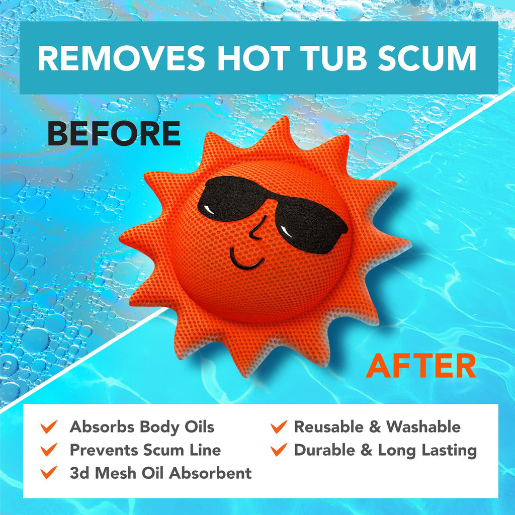 BubbyShine, Hot Tub Scum Absorber for Spa Cleaner - Hot Tub Accessories for Adults, Hot Tub Scum Sponge for Hot Tub Oil Absorbing Sponge for Hot Tub Skimmer, Hot Tub Sponge Scum Remover