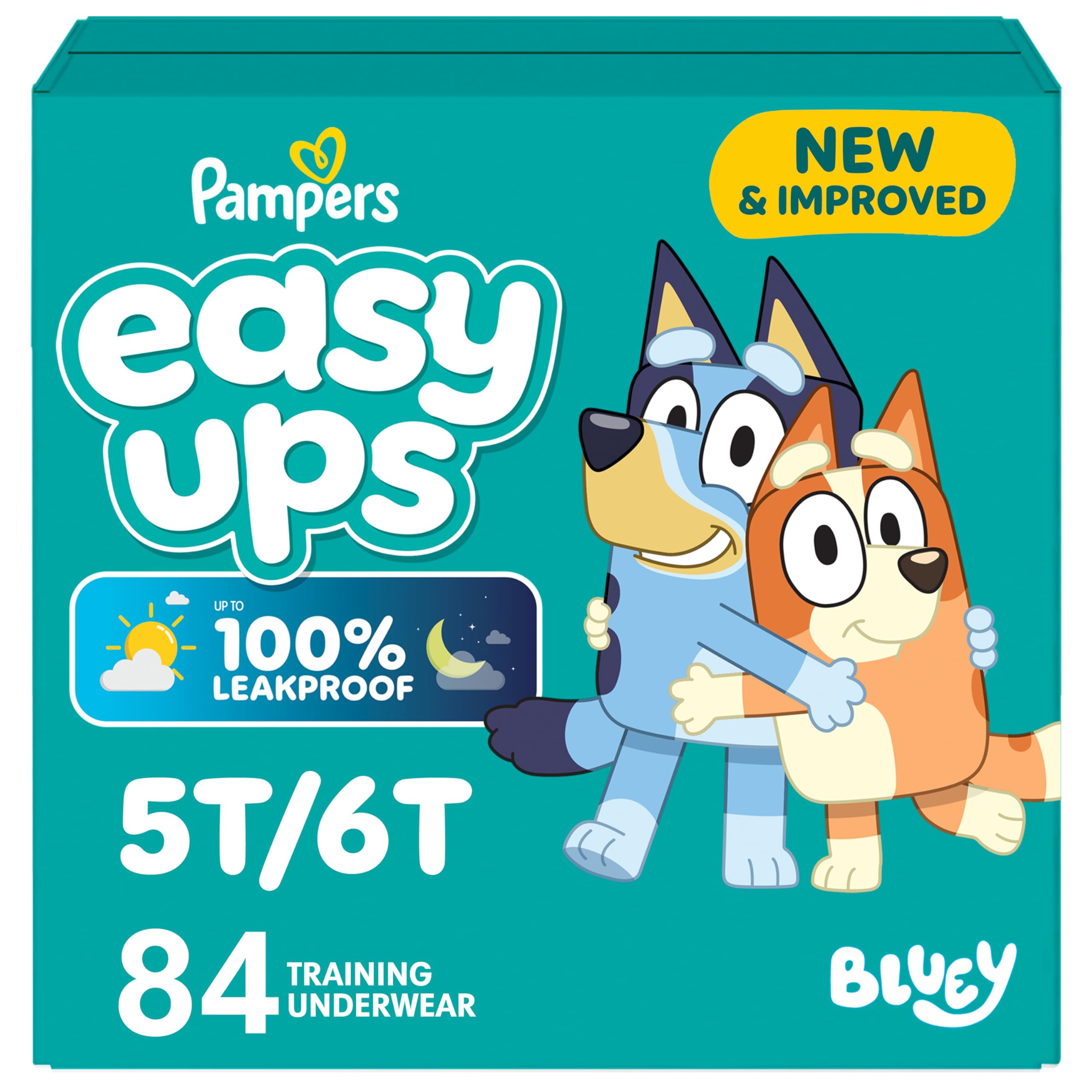 Pampers Training Pants - Easy Ups Boys & Girls Bluey - Size 5T-6T, 84 Count, Children's Potty Underwear (Packaging May Vary)