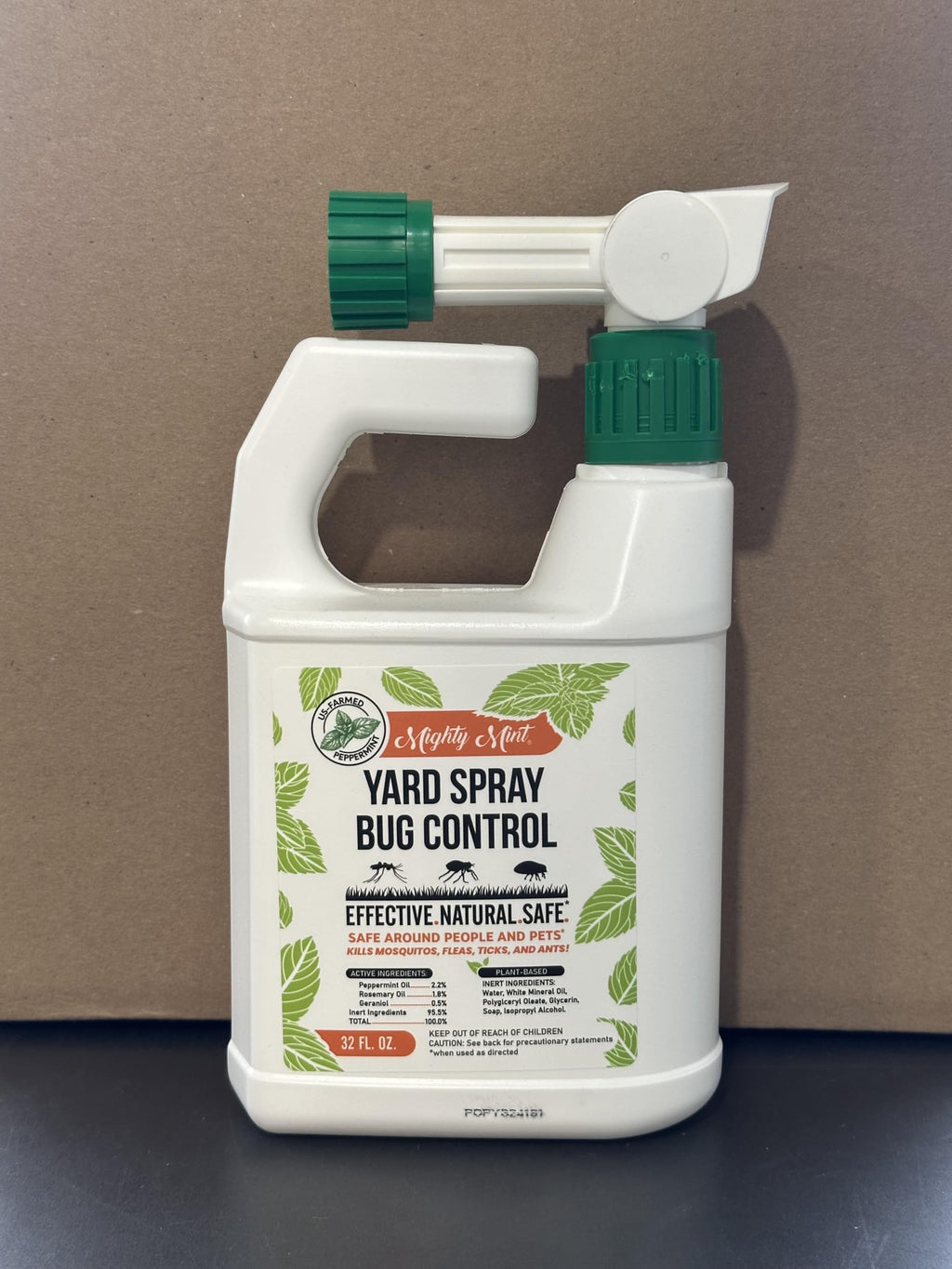 Mighty Mint Peppermint Oil Lawn & Yard Bug Control Spray – Natural Outdoor Pest Repellent for Fleas, Ticks, Mosquitoes, Ants, and More – Plant-Based, Extra-Strength Formula – 32 oz (Pack of 2)