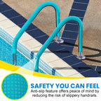 Pool Handrail Cover, 6 Feet Neoprene Zippered Pool Handle Covers, Slip Resistant Rail Grip for Swimming Pool Hand Railing Cover Cyan