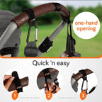 Baby Uma Baby Stroller Hooks for Bags - 4-Pack of Stroller Clips for Diaper Bag, Carry 11 lbs per Stroller Carabiner Clip, Adjustable Stroller Straps, Bag Hook, Universal Stroller Accessories