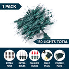 Joiedomi Clear Christmas Lights Outdoor,150 Count Christmas Tree Lights,38.7FT Warm White String Lights with Green Wire,Xmas Decorations for Indoor Party House Garden Yard Home