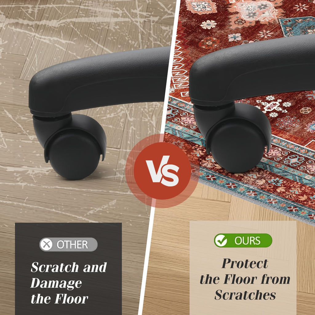 Office Chair Mat for Hardwood Floor & Tile Floor,36"X 48" Heavy Duty Desk Chair Mat for Hard Floors, Under Desk Rug for Rolling Computer Chair,Anti Slip,Low Pile Carpet Floor Protector-Brown Red