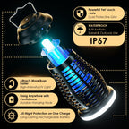 Cordless Bug Zapper Outdoor, 4200V Electric Mosquito Zapper, Fly Trap, Rechargeable Portable Fly Zapper, Waterproof Mosquito Trap Insect Killer Indoor Outdoor for Camping, Garden, Backyard, Home