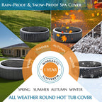 Inflatable Hot Tub Cover Round, Fits Saluspa Coleman Intex Cover, Thermal Insulated & Energy-Saving Weatherproof Protector, Unique Design Flexible Adjust Pool Cover Size Replacement-Life Time Support