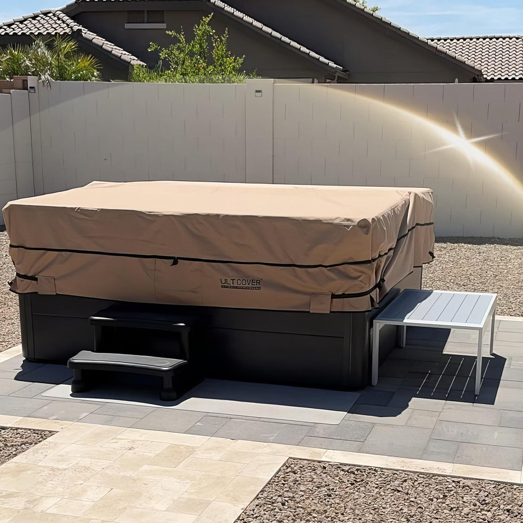 ULTCOVER Waterproof 600D Polyester Square Hot Tub Cover Outdoor SPA Covers 95 x 95 inch
