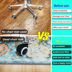Orange Blue Office Chair Mat - 48"x36" Anti-Slip Rug for Hard Floor