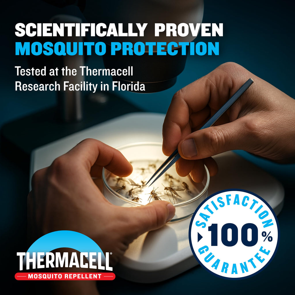 Thermacell Mosquito Repellent Rechargeable Adventure EX-Series EX90; Patio Shield with 9-Hour Battery, Includes 12-Hour Refill, Rubber Armor & Carabiner; Scent Free Bug Spray Alternative