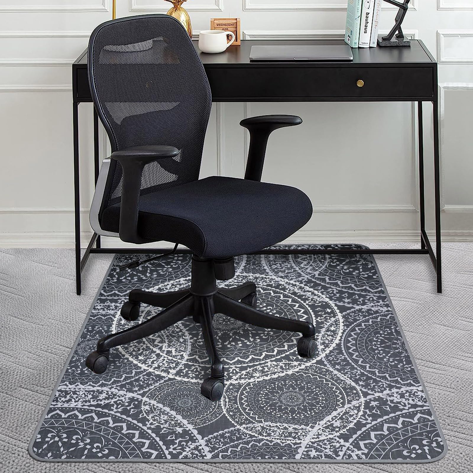 AiBOB Chair Mat for Carpeted Floors, Premium Quality Hard Material, Office Floor Mats for Computer Desk on Carpet, Easy Gride for Chairs, 36x48 Grey