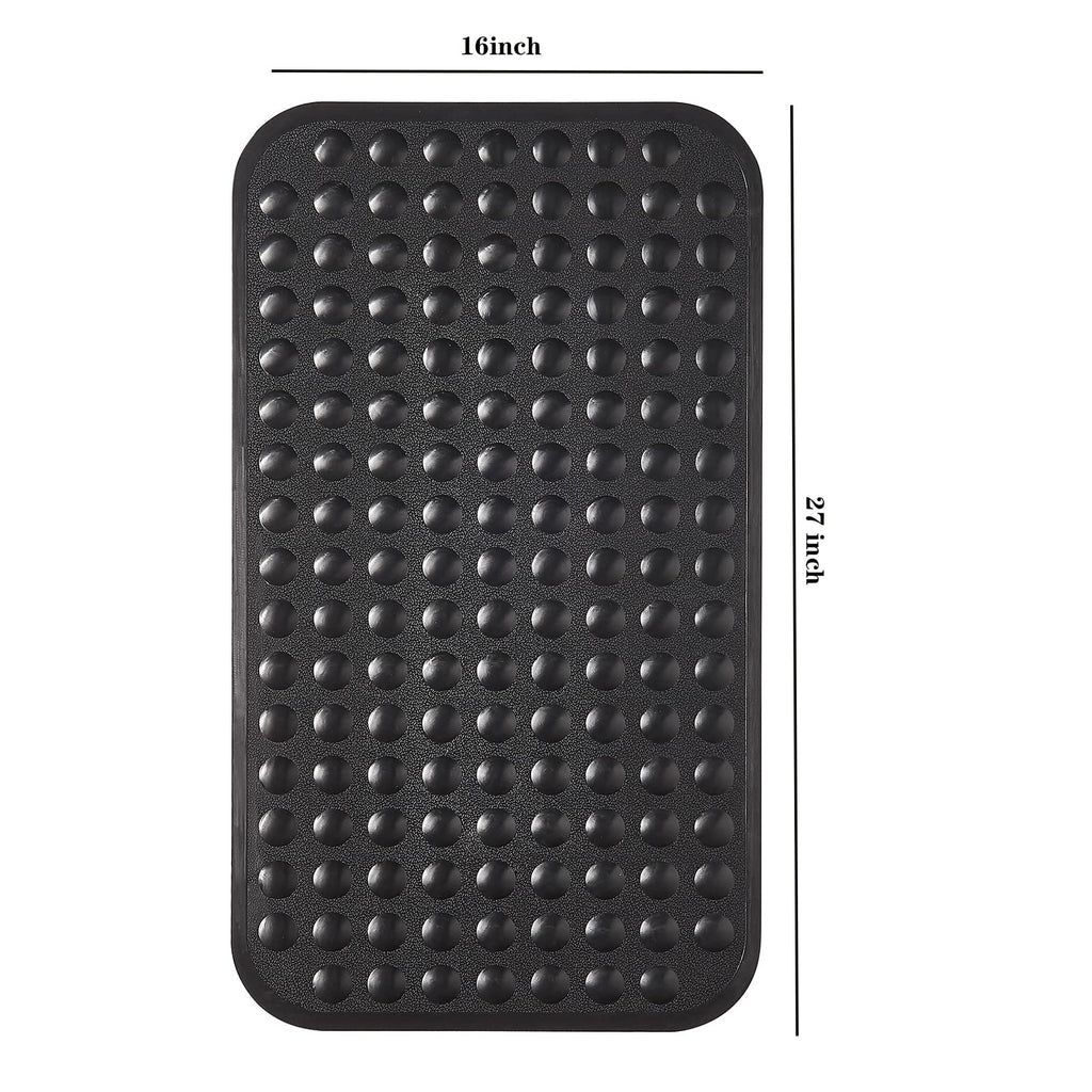 Yanzifly Bathtub Mat Non Slip Bath Mat for Tub Silicone Soft & Safe, Bath Tub Mat Non Slip Shower Mats, Suction Cups Bath Tub Anti Slip Matt for Kids Elderly Non Toxic, Machine Washable- Black