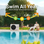 AQUASTRONG Inverter Swimming Pool Heat Pump,Pool Heater for Above Ground and Inground Pool Heating Smart WiFi Control and Cooling Pool Heater Pools Up to, 16000 Gallons
