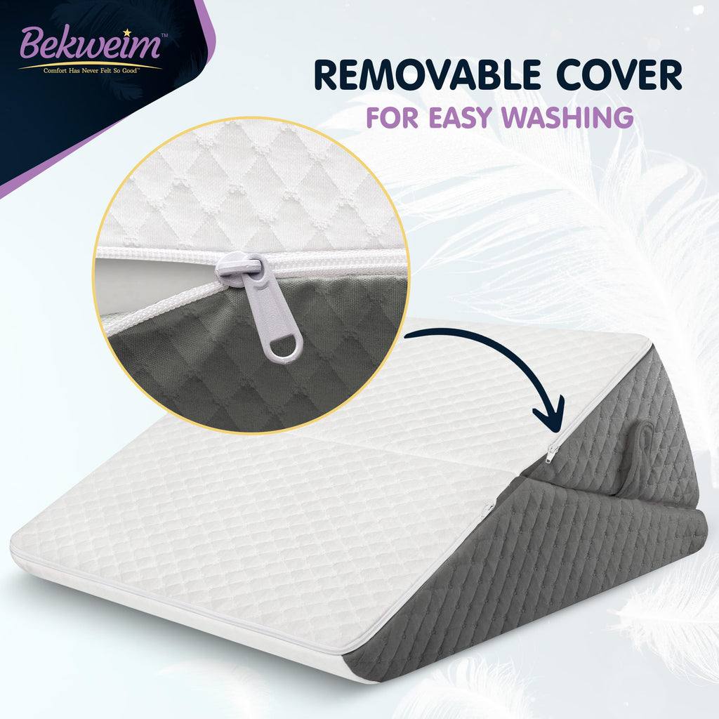 Adjustable Bed Wedge Pillow for Sleeping - Wedge Pillow for Sleep Apnea, Gerd, Acid Reflux Relief, Post Surgery - Foam Wedge Pillow for Back Pain Relief, Sleep Apnea Pillow Wedge or for Seniors