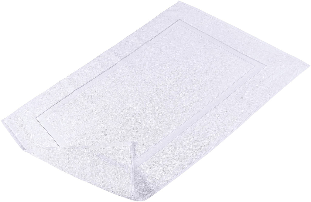 Utopia Towels Cotton Banded Rug Bath Mats, [Not a Bathroom Rug] 21x34 Inches, 100% Ring Spun Cotton - Highly Absorbent and Machine Washable Shower Bathroom Floor Towel, White, 2 Pack