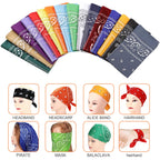 16 Pcs Bandanas Multi-Purpose Bandana Headbands Party Outdoor Head Scarf 22x22 inch Handkerchiefs for Women Men