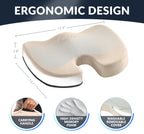 ComfiLife Premium Gel & Memory Foam Seat Cushion – Doctor Recommended Office Chair Cushion, Car Seat Cushion – Chair Cushions for Back & Sciatica Pain Relief – Seat Cushions for Office & Desk (Beige)