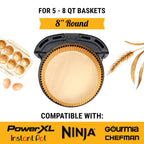 250 pcs Air Fryer Liners for Ninja, Round Disposable Airfryer Paper Liners – Non-Stick and Oil Proof for Easy Cleanup, Great for Oven, Pans & Baking – 8 Inch for 5-8 qt Basket