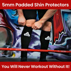 Bear Grips Deadlift Shin Guards - Gym Equipment Rope Climbing Shin Guard for Men and Women - Injury Prevention Calf Support Shin Guard Sleeves for Ultimate Shin Protection (Black, Medium)