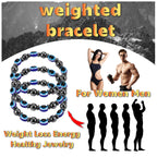 3pcs Adjustable Lymphatic Drainage Magnetic Black Cholite Weighted Bracelet,Weight Loss Bracelets Womens,Hematite Magnetic Therapy Bracelet For Women And Men,Eliminates Swelling Weight-Loss