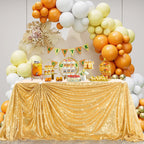 B-COOL Gold Sequin Tablecloth Party Glitter Tablecloth Sparkly Table Cloth 60x102 Inches Rectangle Classy Elegant Tablecloth for Christmas Halloween Theme Parties Table Decorations