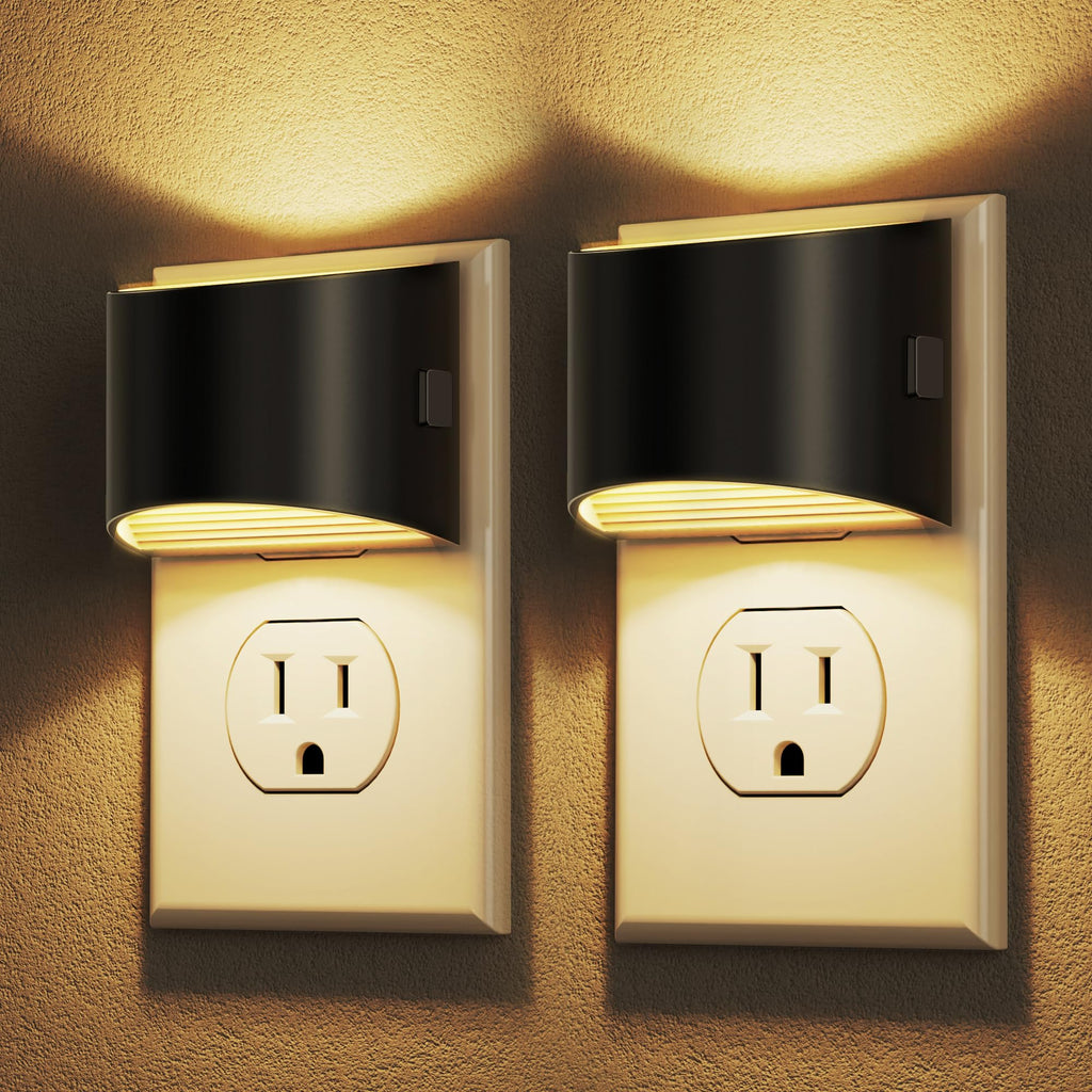 LED Night Light[2 Pack], Night Lights Plug into Wall, 3 Level Brightness Adjustable Plug in Night Light, Dusk to Dawn Sensor, Nightlights for Adults, Bedroom, Bathroom, Hallway, 3000K
