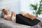 PLANETOFBAMBOO 100% Bamboo Fiber top Layer Replacement Wedge Pillow Cover (24 x 24 x 10) with Zipper - Sweat-Absorbent, Moisture-Wicking, Odor-Free Wedge Pillow Case (Black)