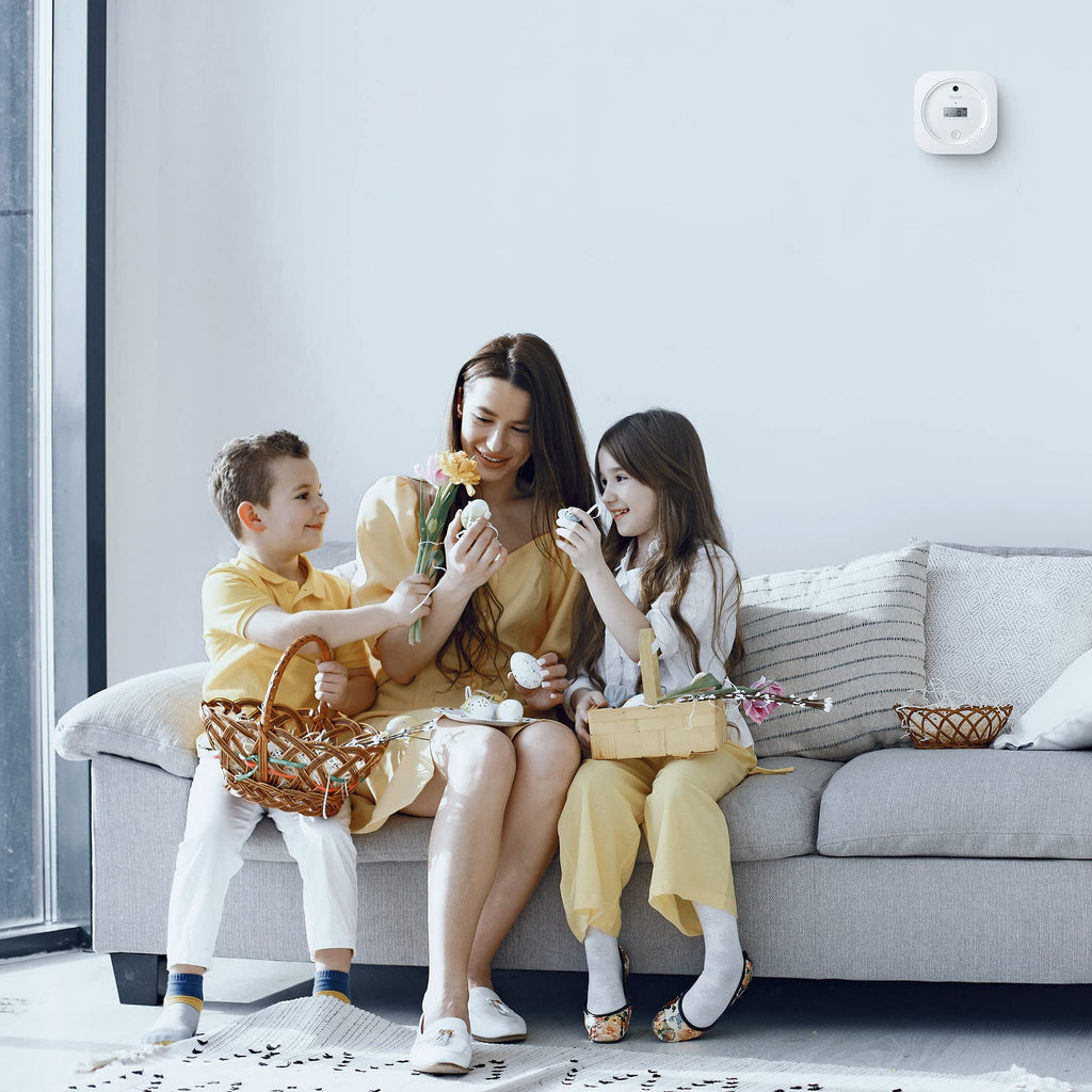 AEGISLINK Interlinked Smoke Carbon Monoxide Detector Combo, Smoke and CO Detector Battery Powered, Wireless Interconnected Smoke and CO Alarm, Digital Display, SC-RF200, 10-Pack