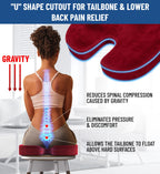 Everlasting Comfort Memory Foam Seat Cushions for Office Chairs - Sciatica & Tailbone Pain Relief Cushion - Car Seat & Office Chair Cushion - Ergonomic Office Desk Accessories for Comfort