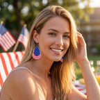 250th Anniversary USA Shirt - American Flag Earrings for 4th of July Shirts Women | Patriotic Teardrop Earrings for Memorial Day Accessories Outfits Merchandise - Fourth of July Decorations for Girls