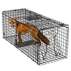 Toriexon Large Live Catch Animal Traps Black 42 X15 X17 Inch, Easy to Set and Release Live Animal Trap, Collapsible Large Animal Catcher Cage for Large Dogs, Foxes