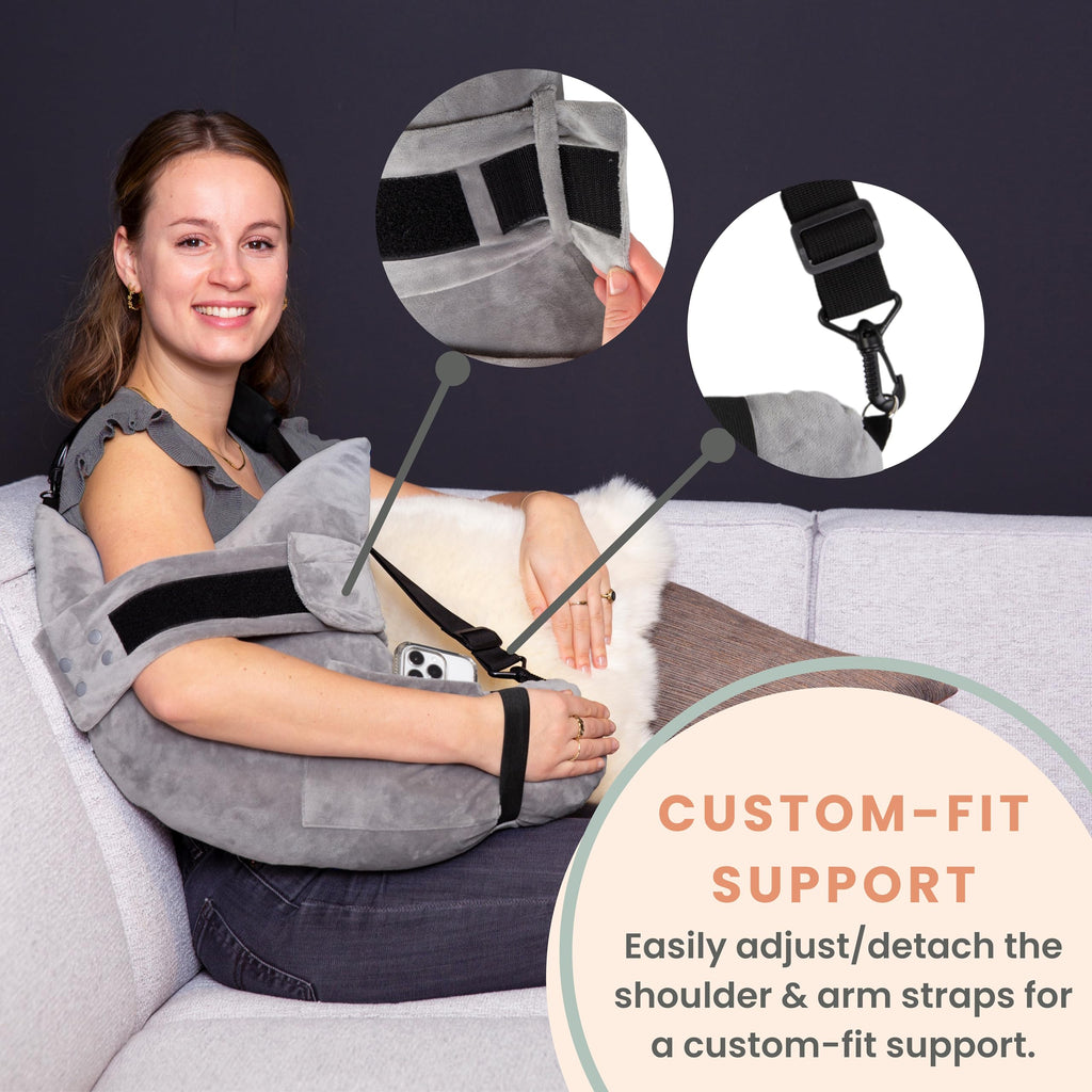 MOYOAMA Post Shoulder Surgery Pillow with Pocket- Rotator Cuff Pillows for Sleeping, After Shoulder Surgery Must Haves, Rotator Cuff Sleeping Pillow, Rotator Cuff Surgery Recovery Accessories