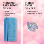 Turbie Twist Microfiber Hair Towel Wrap for Women and Men | 2 Pack | Bathroom Essential Accessories | Quick Dry Hair Turban for Drying Curly, Long & Thick Hair (Purple Paisley)