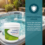 ClearView Bromine Tablets 5 Lbs for Hot Tubs and Spas, Slow Dissolving Sanitizer Brominating Tabs, Kills Bacteria & Algae